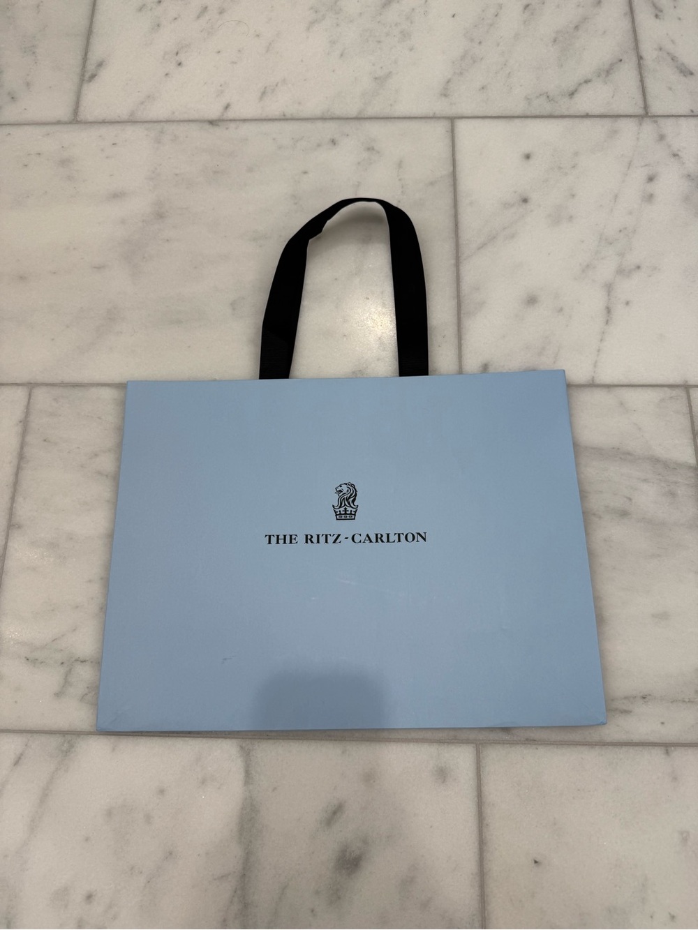 The Ritz-Carlton Powder Blue Tote with Black Handles